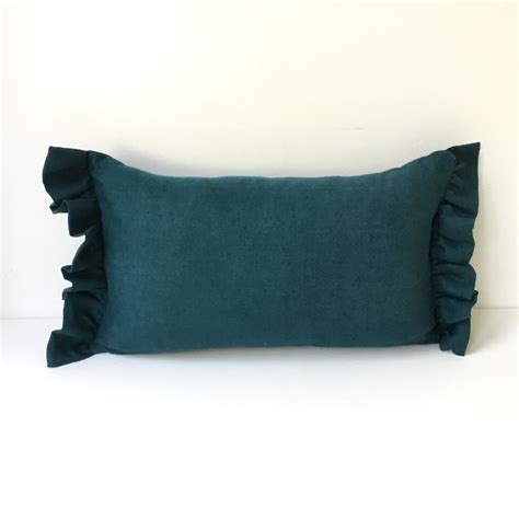 Cushion Covers Australia Frilled Cushion Dark Teal Linen Etsy Linen