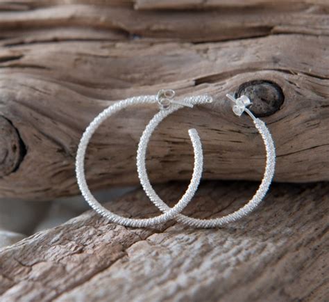 Silver Hoop Earrings 925 Hoop Earrings Handmade Hoops