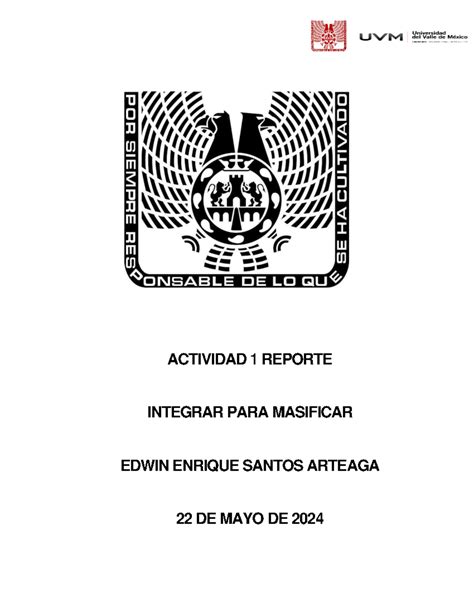 Act Esa Reporte Masificar Actividad Reporte Integrar Para