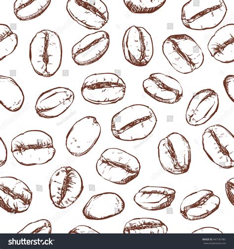 Coffee Bean Pattern Including Seamless On Stock Vector (Royalty Free ...