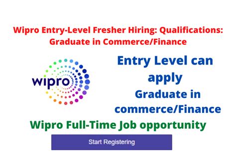 Wipro Entry Level Fresher Hiring Qualifications Graduate In Commerce