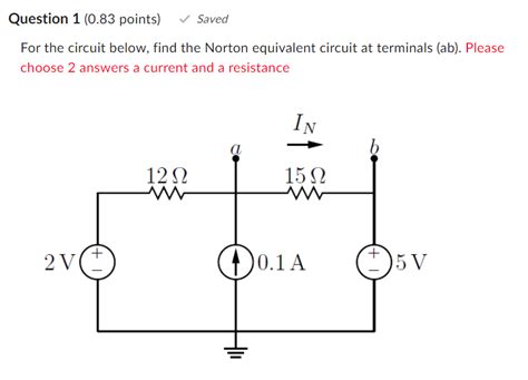 Solved For The Circuit Below Find The Norton Equivalent Chegg