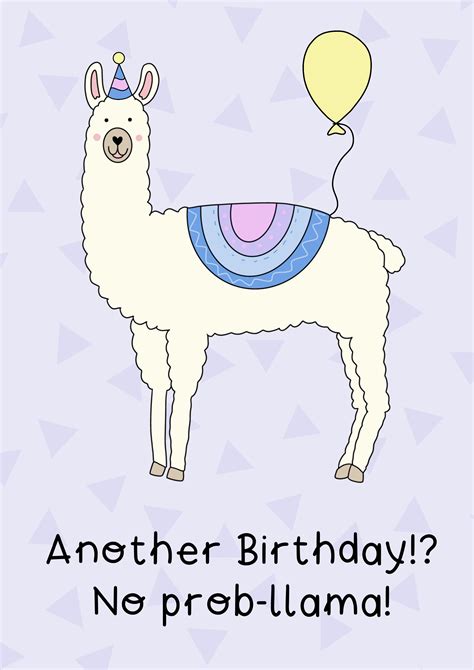 Llama Pun Birthday Card On Thortful Happy Birthday Llama Birthday