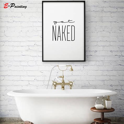 Modern Get Naked Funny Bathroom Wall Art Canvas Painting Poster WePosters Free Shipping