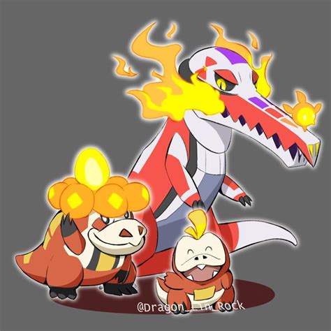 Fuecoco Skeledirge And Crocalor Pokemon Drawn By Dragonlinrock