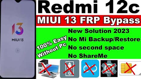 Redmi C Frp Bypass Miui No Backup Activity Launcher No Space