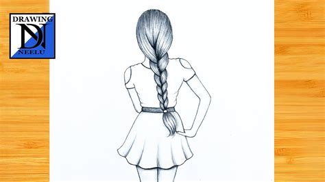 How To Draw A Girl Backside Pencil Sketch For Beginners Easy