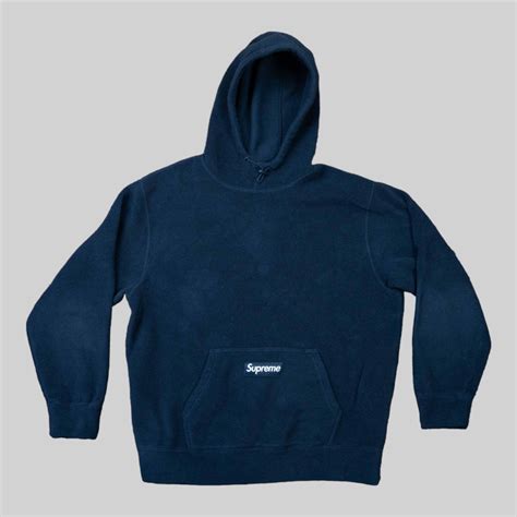 Supreme Polartec Hooded Sweatshirt Fw21 Navy Depop