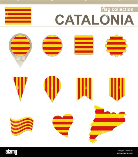 Catalonia Flag Collection 12 Versions Stock Vector Image And Art Alamy