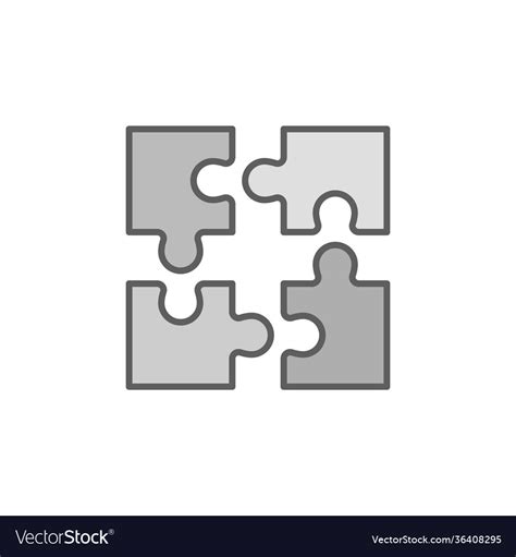 Four puzzle pieces concept icon Royalty Free Vector Image