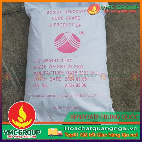 BÁn ChẤt BẢo QuẢn Sodium Benzoate Acid Benzoic C6h5coona Bao 25kg