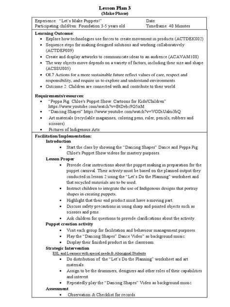 Lesson Plan 1 Pdf Lesson Plan Applied Psychology