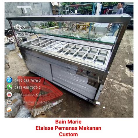 Jual Etalase Display Pemanas Makanan Bain Marie Food Warmer Stainless