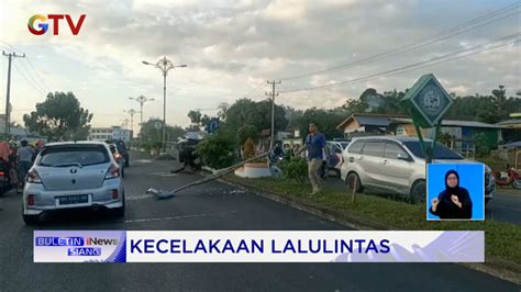 Minibus Dengan Kecepatan Tinggi Hilang Kendali Tabrak Pengendara Motor