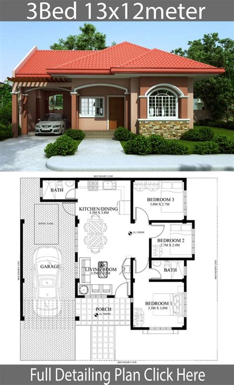 Three Bedroom House Plan And Design Beautiful House Plans Free