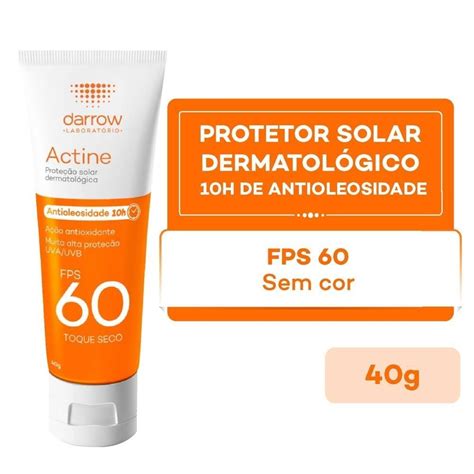 Protetor Solar Actine Antioxidante Toque Seco Sem Cor Fps 60 40g 40g