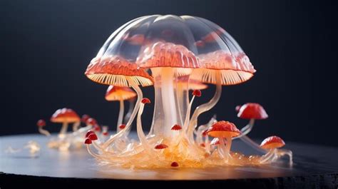 Premium AI Image | A mushroom with a red cap on it