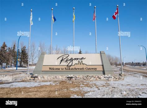 Welcome To Regina Sign At The Airport In Regina Saskatchewan Canada