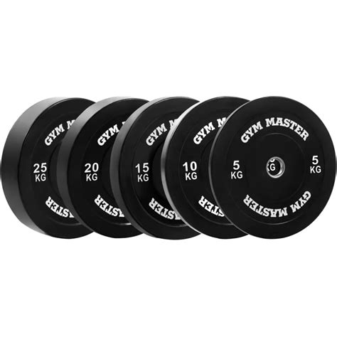 Gym Master Pair Of Black Olympic Rubber Bumper Plates