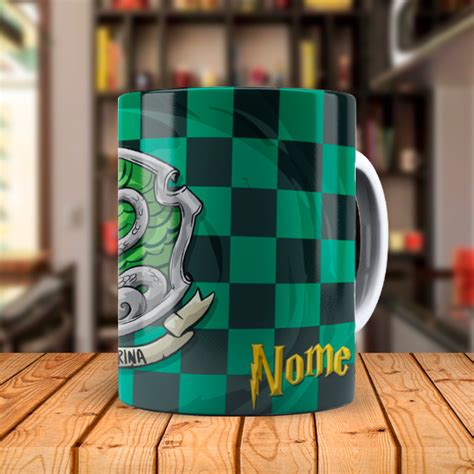 Caneca Personalizada Harry Potter Sonserina Nome Elo