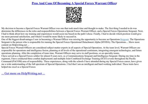 Pros And Cons Of Becoming A Special Forces Warrant Officer | PPT