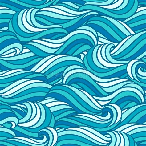 Seamless Wave Pattern Background With Sea River Or Water Texture