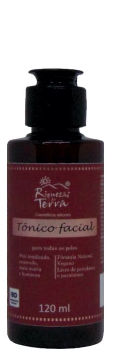 Tônico Facial Natural 120ml Riquezas da Terra Cosméticos ativos