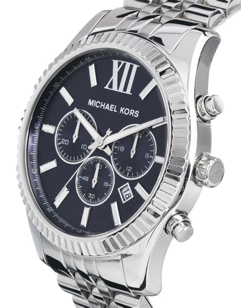 Lyst Asos Michael Kors Watch Lexington Chronograph Silver In Metallic For Men