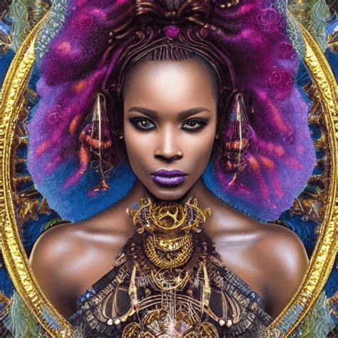 Gorgeous Majestic Steampunk African Princess 3D Art Creative Fabrica