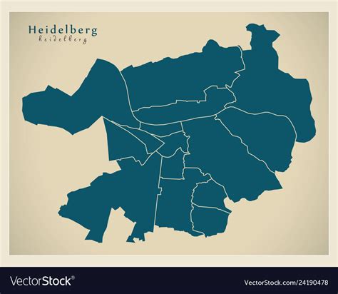 Modern City Map Heidelberg Germany Royalty Free Vector