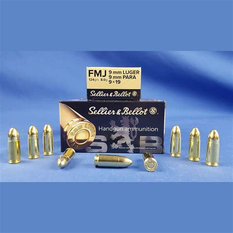 Sellier Bellot 9mm Luger FMJ 8 0g 124grs AGT Gun Trade