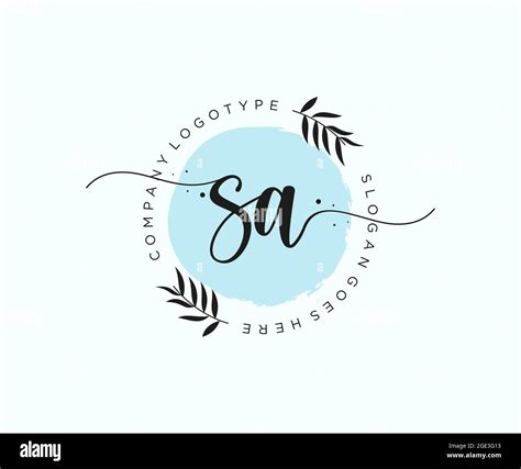 SA Feminine Logo Beauty Monogram And Elegant Logo Design Handwriting