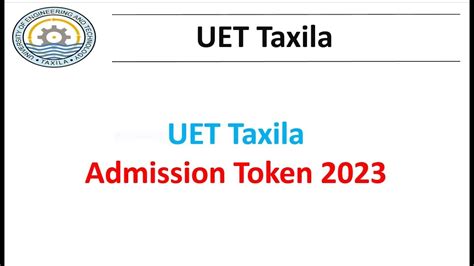 UET Taxila Token How To Online Apply In UET Taxila UET TEXILA Token