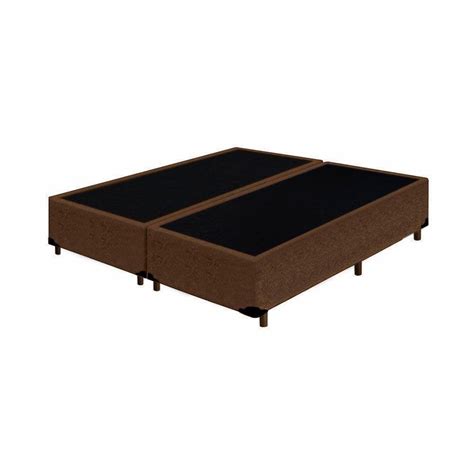 Cama Box Casal Bipartido Nk Camas Suede Marrom X X Camicado