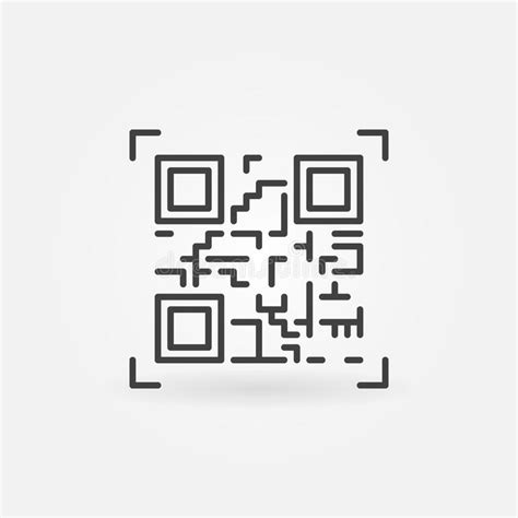 Icono Del Vector De La Exploración Del Código De QR En La Línea Estilo