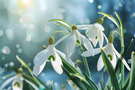 Premium Photo | First spring flowers snowdrops