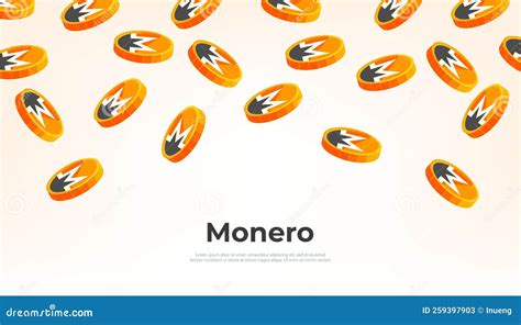 Monero Xmr Moneda Cayendo Del Cielo Fondo De Banner De Concepto