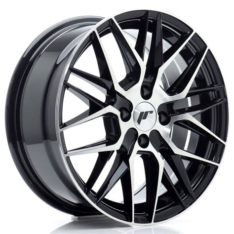 JR Wheels JR28 16x7 ET40 4x100 Gloss Black Machined Face JFCarParts