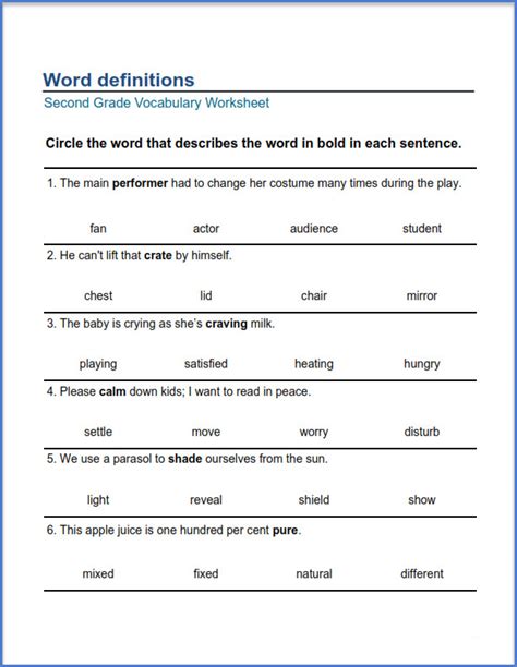 2nd Grade English Worksheet Grammar