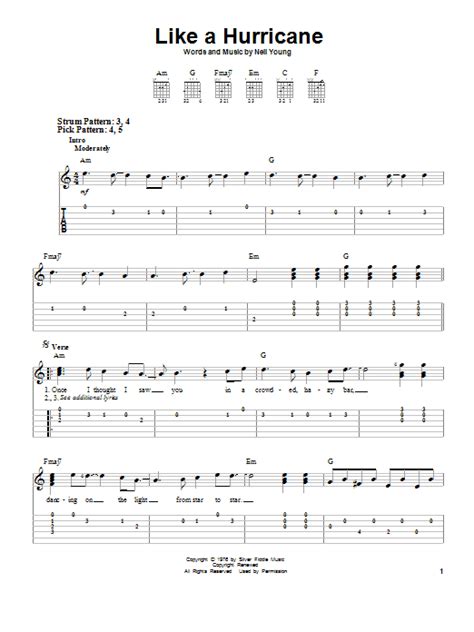 Like A Hurricane by Neil Young - Easy Guitar Tab - Guitar Instructor