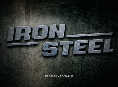 Iron steel font style | Premium PSD File