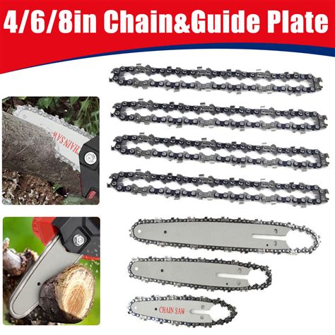 Chainsaw Chain Replacement Kit And Blade Guide Fits For 4/6/8 Inch Chainsaw - 4" Chain(3PCS ...