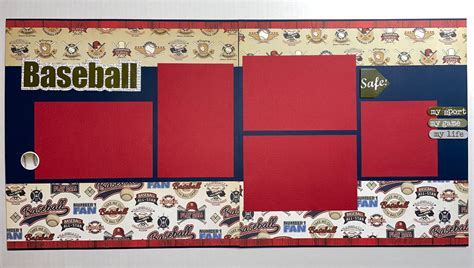 Baseball 12x12 Premade Scrapbook Page Layout Game Team Etsy