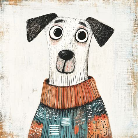 dog wearing sweater art print  stock photo public domain pictures