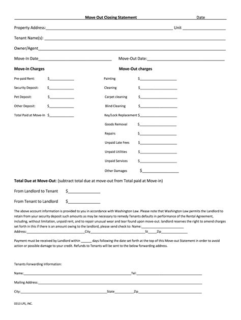 Move Out Closing Statement Complete With Ease Airslate Signnow