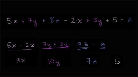 Combining Like Terms Practice Khan Academy