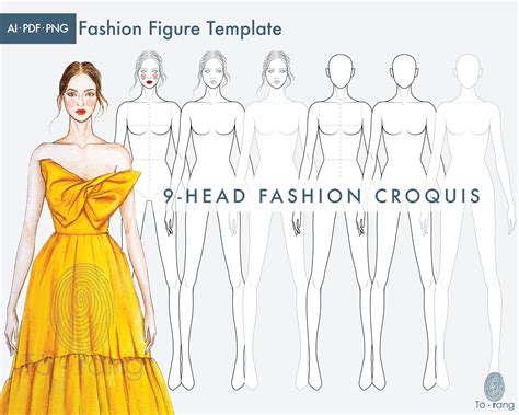 Female Fashion Figure Template Head Fashion Croquis Croquis