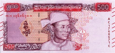 Myanmar Kyats Radar Digit Unc P New