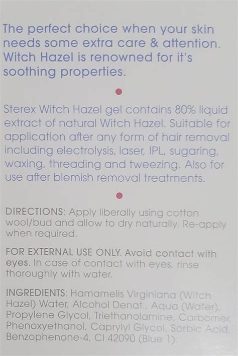 Sterex Witch Hazel Soothing Gel 35ml After Hair Removal Treatment Ebay