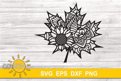 Maple Leaf Mandala Cut File For Crafters Cut Files Design